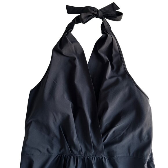 Athleta Womens Halter Dress 964422-00 Size 12 Black Stretchy Casual Summer - Picture 6 of 8